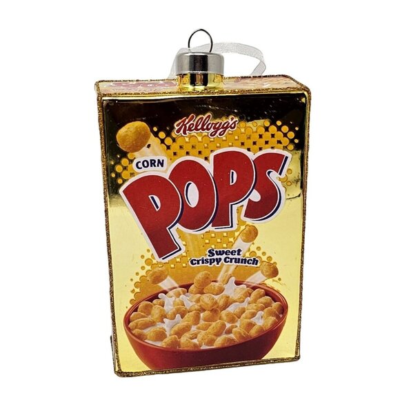 Kellog's Corn Pops Breakfast Cereal Glass Christmas Ornament - Picture 1 of 4